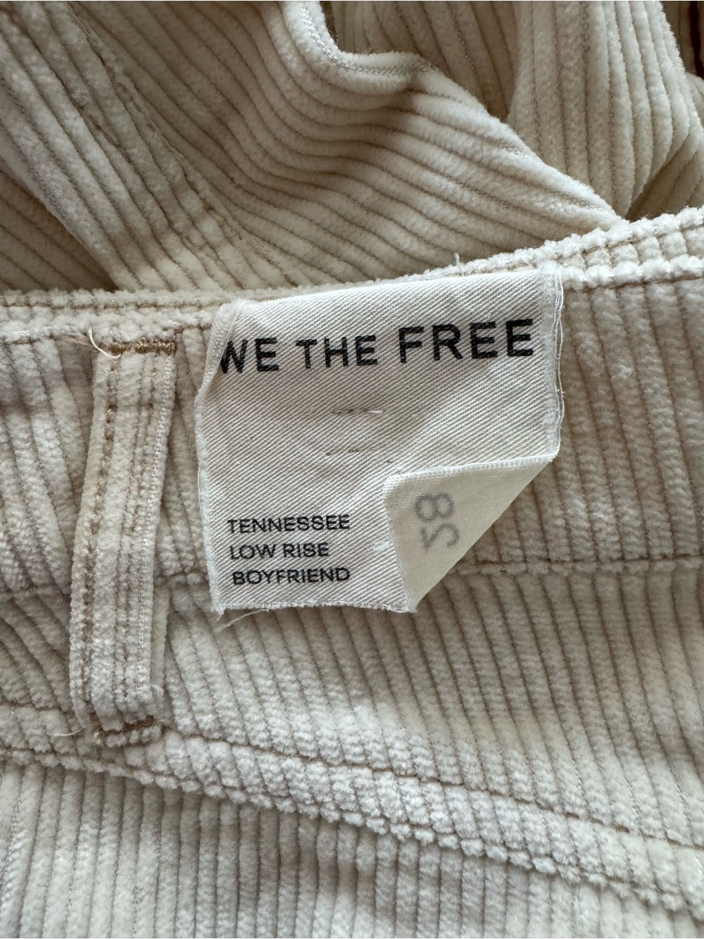 NWT Women's Free People Corduroy Embroidered Cream WideLeg Women’s Jeans Size 28 - Picture 4 of 8